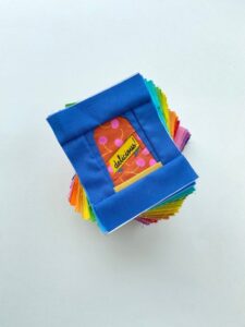 fussy cut thimbles stack of blocks